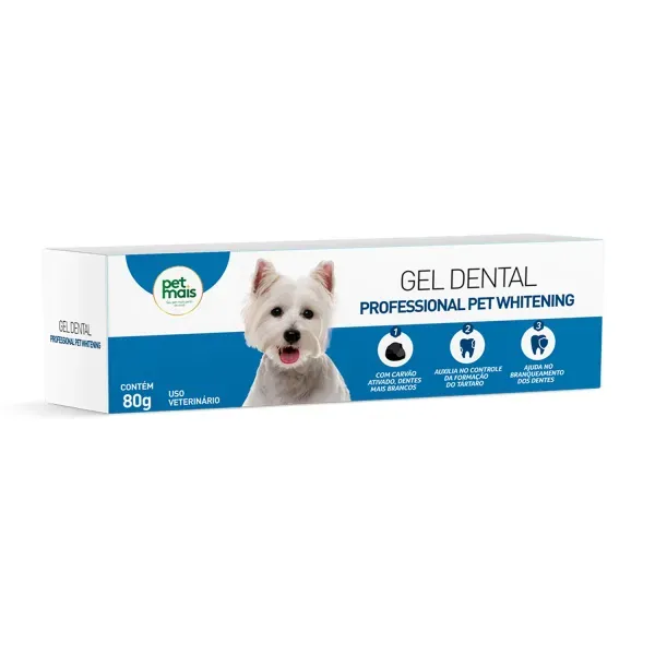 Gel Dental Pet Whitening Branqueador Petmais 80g
